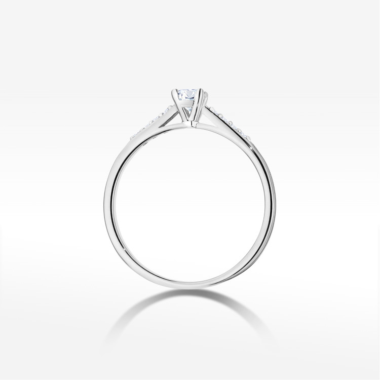 Pierścionek z diamentami 0,32ct białe złoto W0668