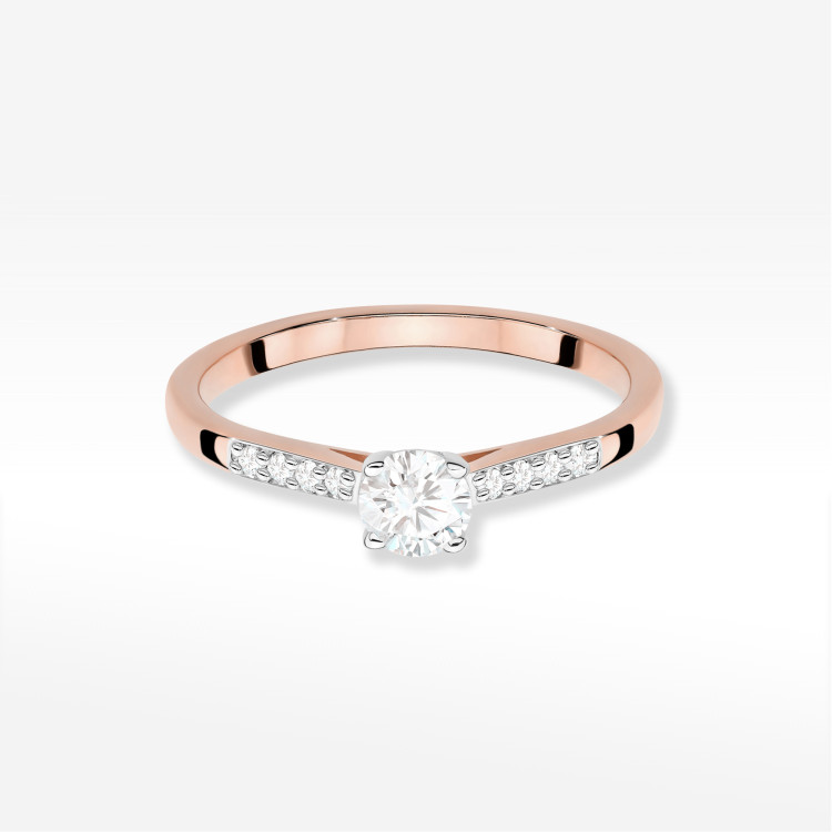 Pierścionek z diamentami 0,32ct różowe złoto W0668