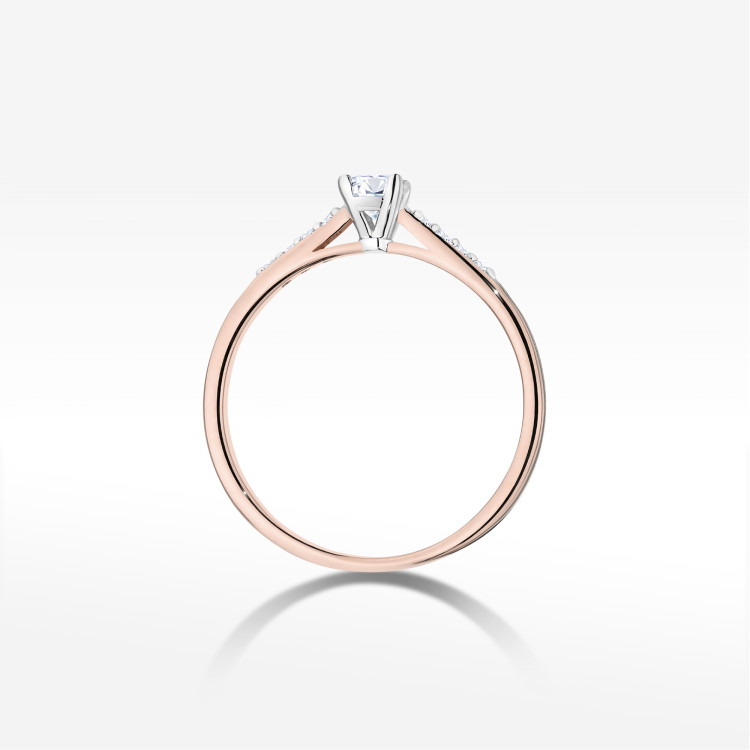 Pierścionek z diamentami 0,32ct różowe złoto W0668