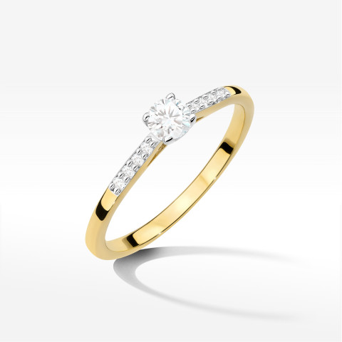 Pierścionek z diamentami 0,32ct żółte złoto W0668
