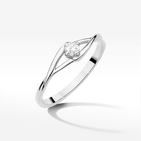 Pierścionek W0669 Diament 0,10ct białe złoto