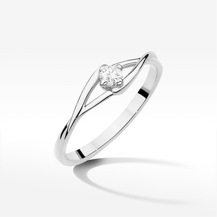Pierścionek W0669 Diament 0,10ct białe złoto