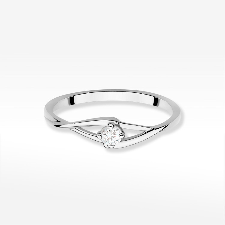 Pierścionek W0669 Diament 0,10ct białe złoto