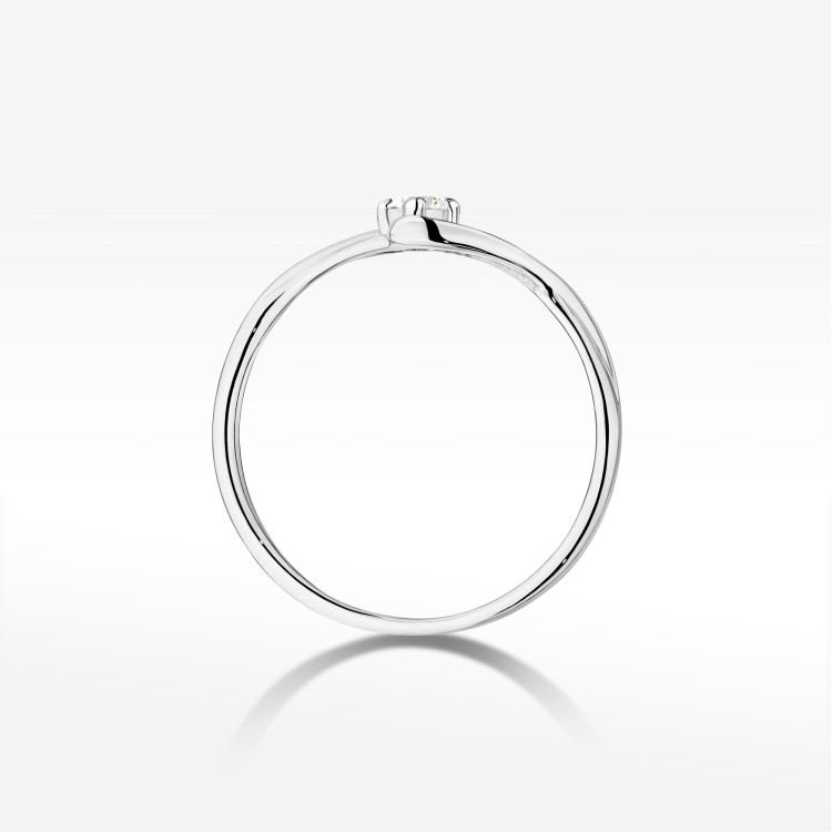 Pierścionek W0669 Diament 0,10ct białe złoto