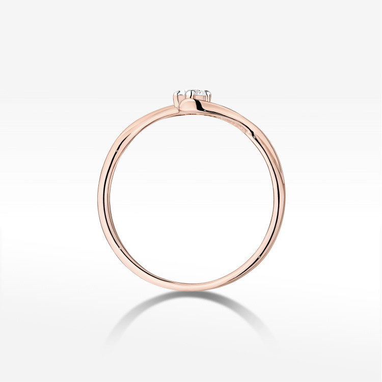 Pierścionek W0669 Diament 0,10ct różowe złoto
