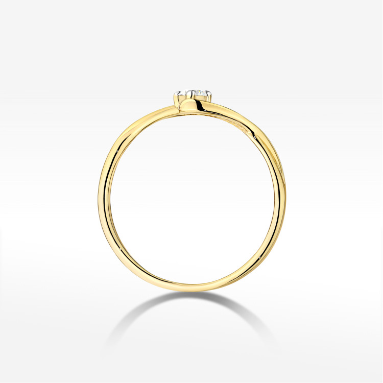 Pierścionek W0669 Diament 0,10ct żółte złoto