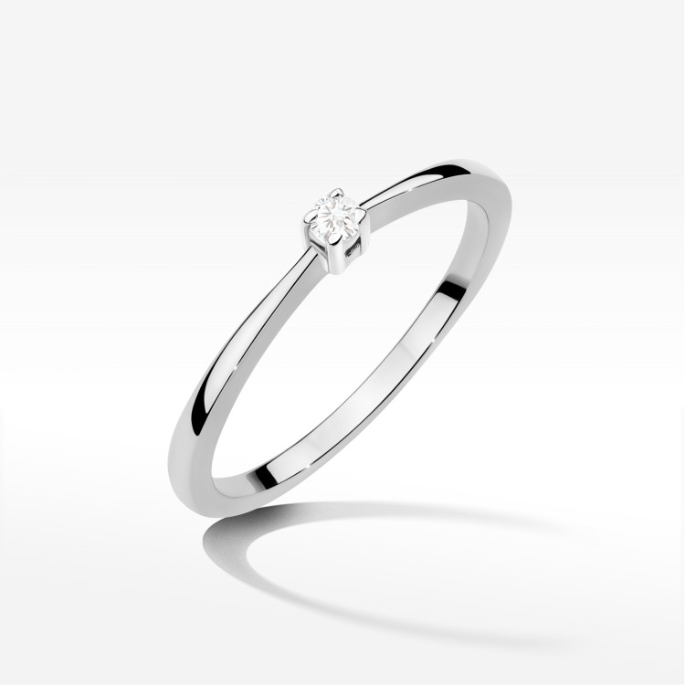 Pierścionek W0670 Diament 0,05ct białe złoto