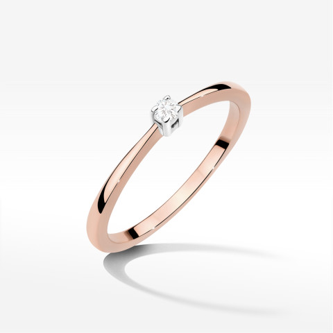 Pierścionek W0670 Diament 0,05ct różowe złoto