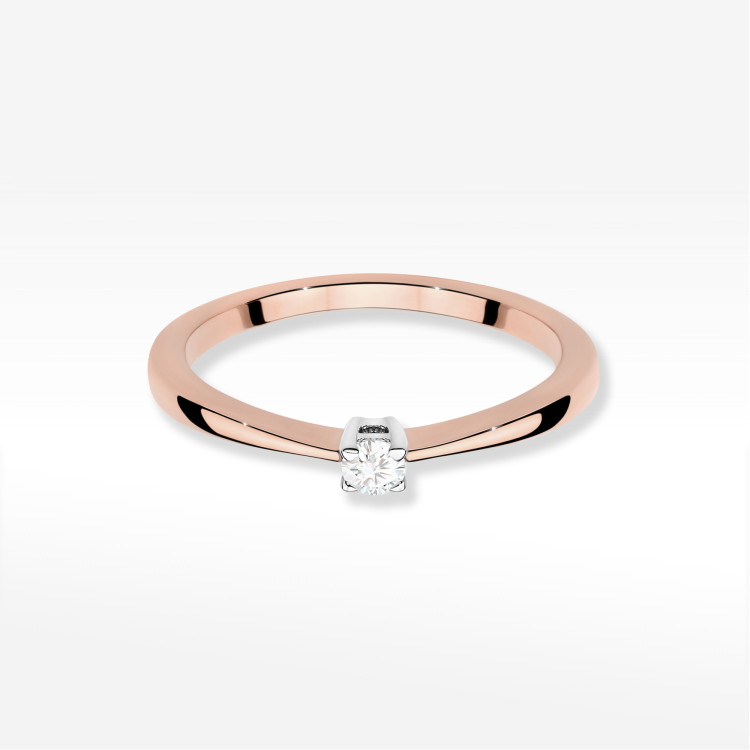 Pierścionek W0670 Diament 0,05ct różowe złoto