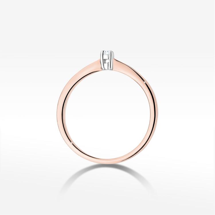 Pierścionek W0670 Diament 0,05ct różowe złoto
