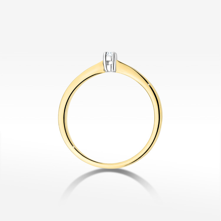 Pierścionek W0670 Diament 0,05ct żółte złoto