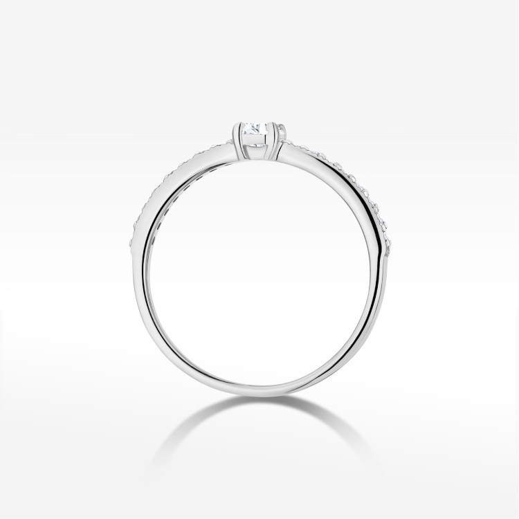Pierścionek z diamentami 0,39ct białe złoto W0671