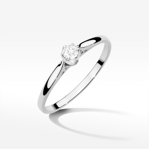 Pierścionek W0672 z diamentem 0,10ct białe złoto