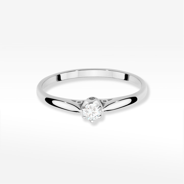 Pierścionek W0672 z diamentem 0,10ct białe złoto