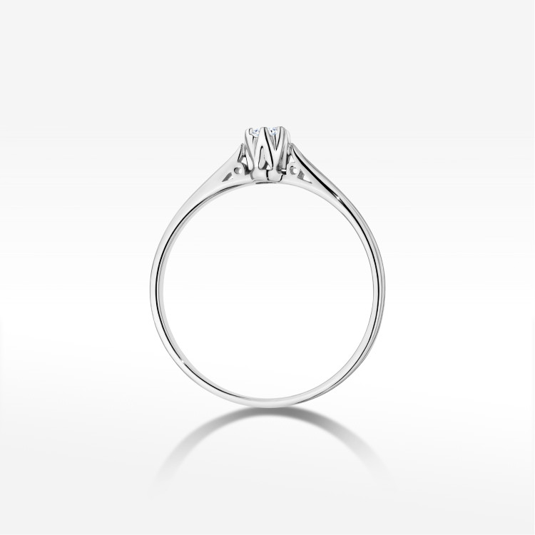 Pierścionek W0672 z diamentem 0,10ct białe złoto