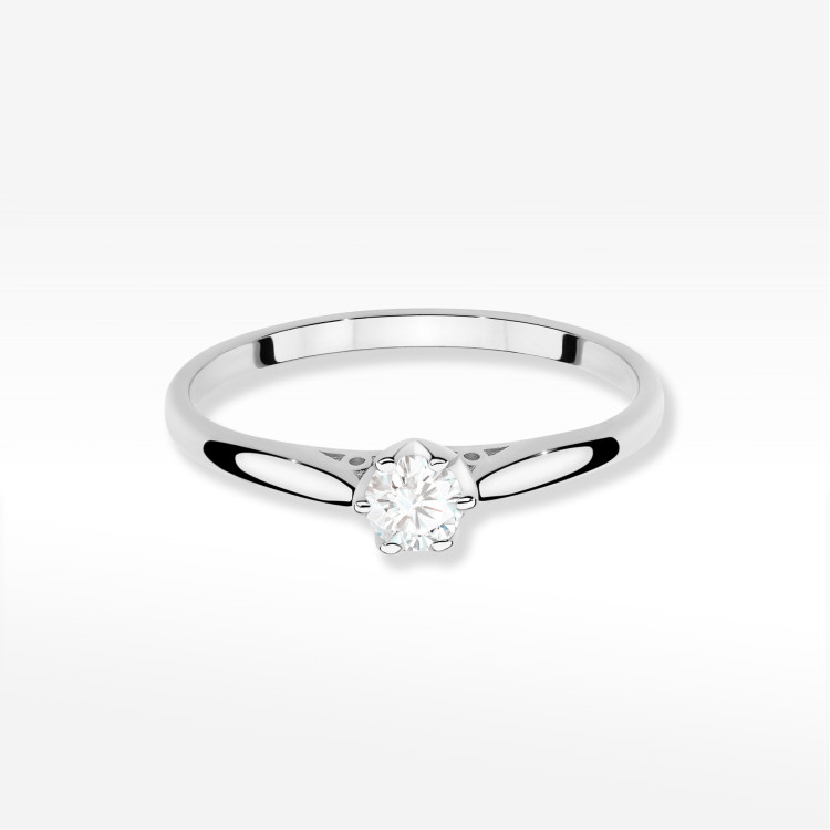 Pierścionek W0672 z diamentem 0,18ct białe złoto