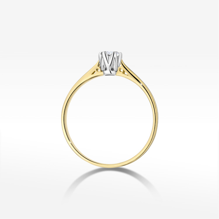 Pierścionek W0672 z diamentem 0,18ct żółte złoto