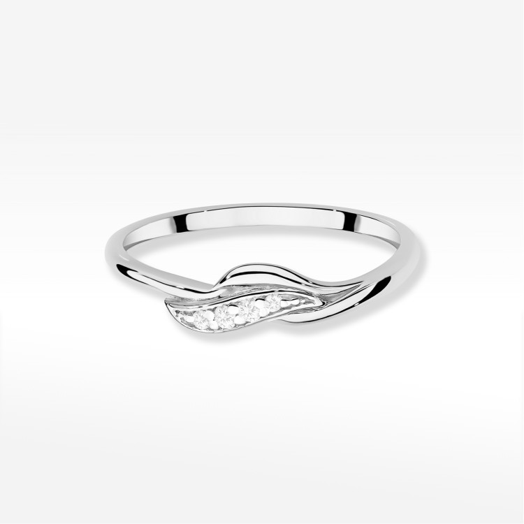 Pierścionek z diamentami 0,05ct białe złoto W0673