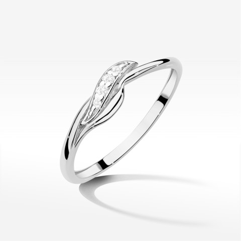 Pierścionek z diamentami 0,05ct białe złoto W0673