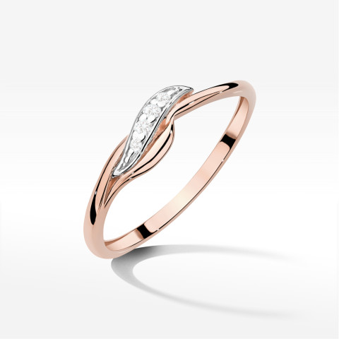 Pierścionek z diamentami 0,05ct różowe złoto W0673