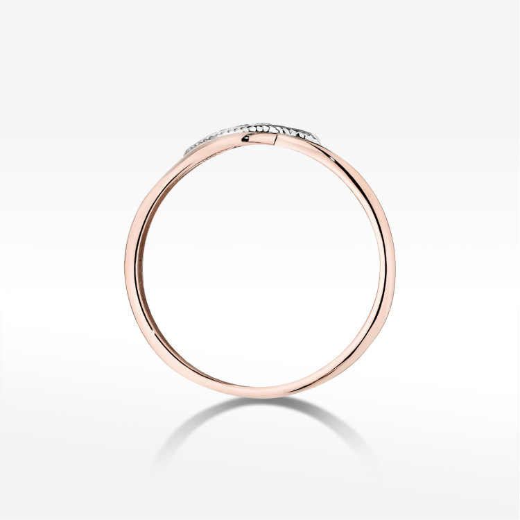 Pierścionek z diamentami 0,05ct różowe złoto W0673
