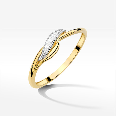 Pierścionek z diamentami 0,05ct żółte złoto W0673