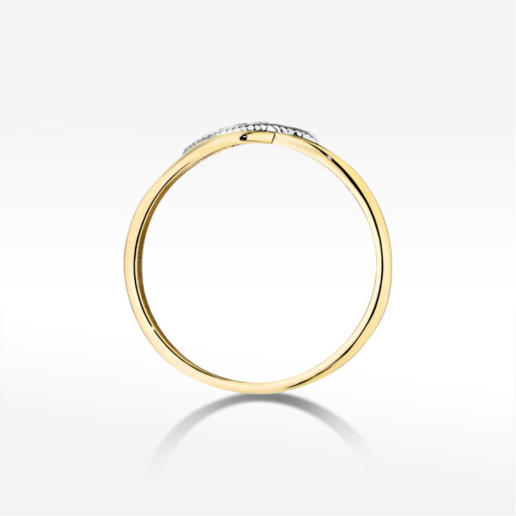 Pierścionek z diamentami 0,05ct żółte złoto W0673