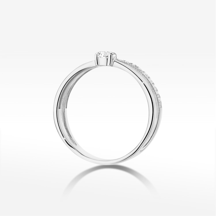 Pierścionek z diamentami 0,40ct białe złoto W0674