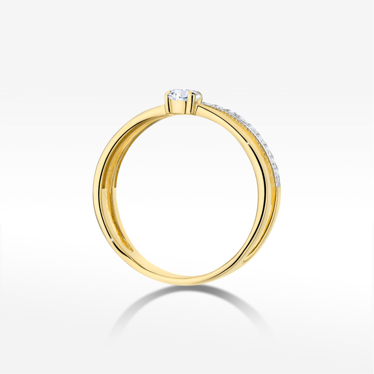 Pierścionek z diamentami 0,40ct żółte złoto W0674