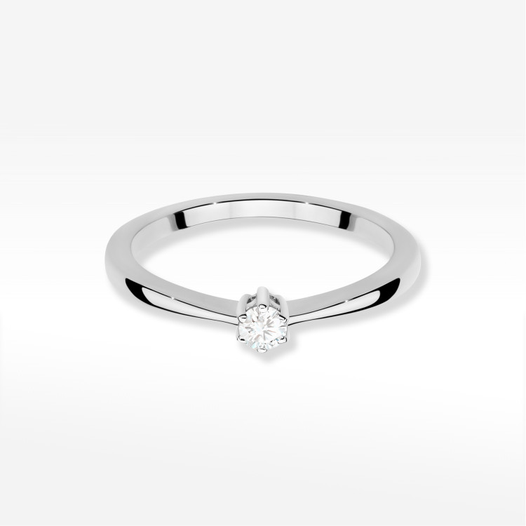 Pierścionek W0675 Diament 0,10ct białe złoto