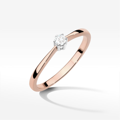 Pierścionek W0675 Diament 0,10ct różowe złoto