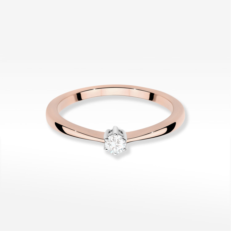 Pierścionek W0675 Diament 0,10ct różowe złoto