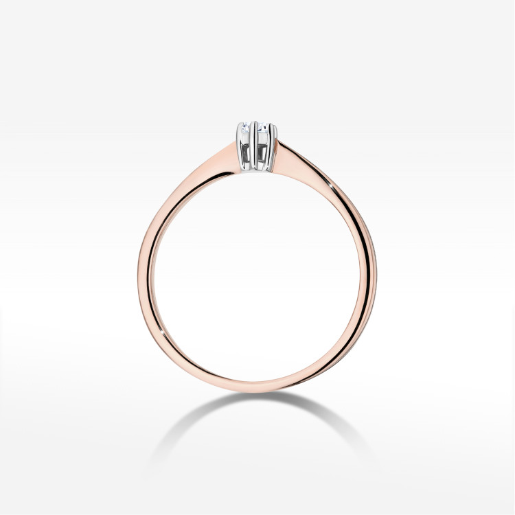 Pierścionek W0675 Diament 0,10ct różowe złoto
