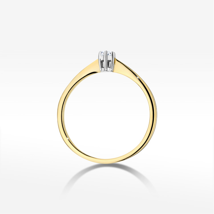 Pierścionek W0675 Diament 0,10ct żółte złoto