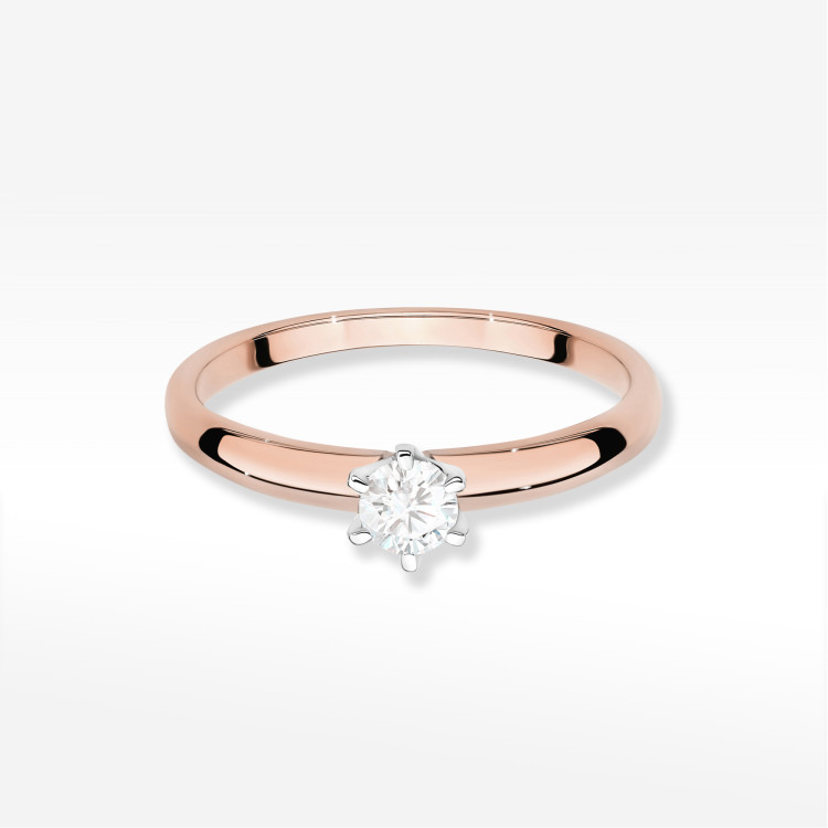 Pierścionek W0679 Diament 0,25ct różowe złoto