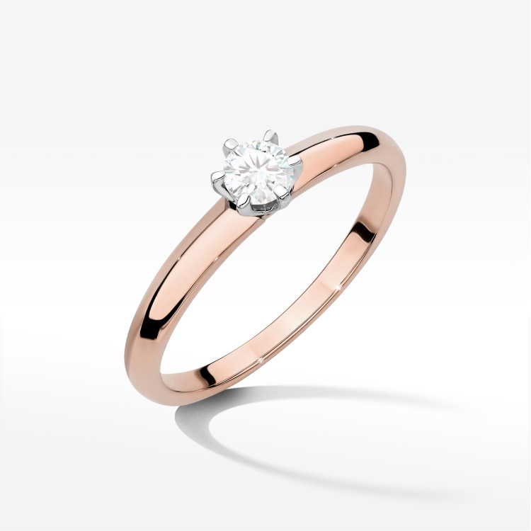 Pierścionek W0679 Diament 0,25ct różowe złoto