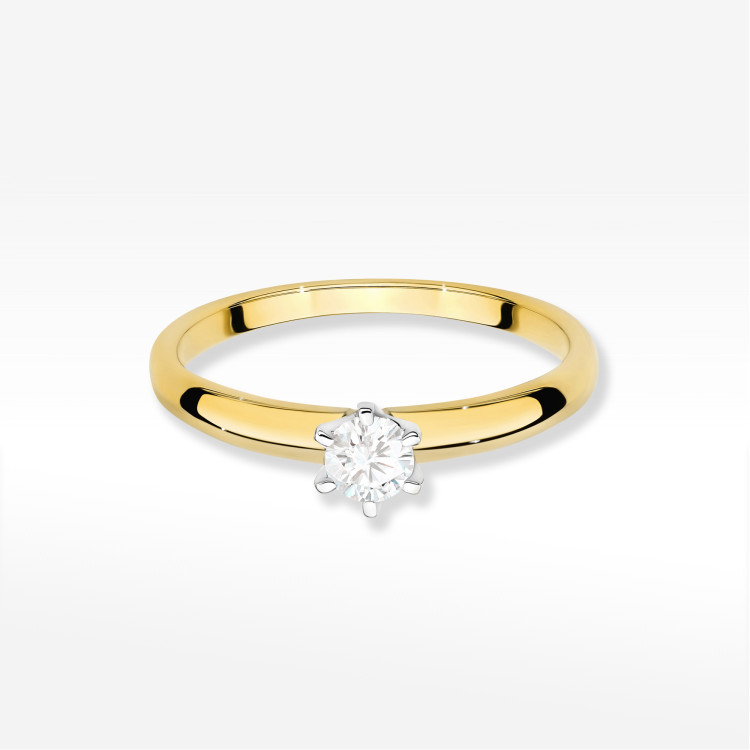 Pierścionek W0679 Diament 0,25ct żółte złoto