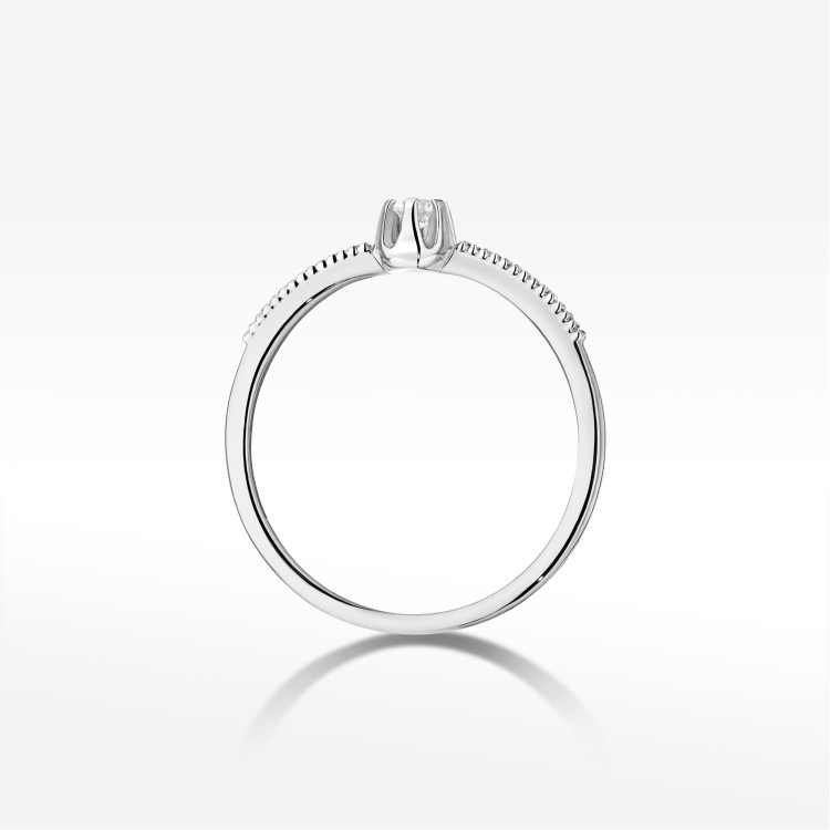 Pierścionek z diamentami 0,17ct białe złoto W0680