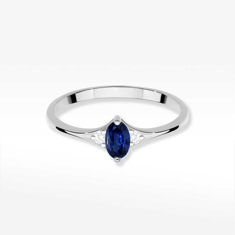 Pierścionek Szafir 0,34ct białe złoto W0681