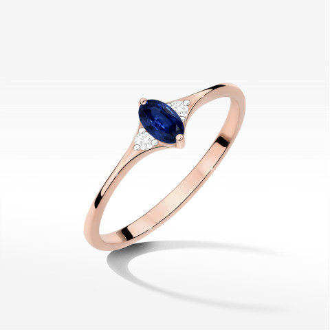 Pierścionek Szafir 0,34ct różowe złoto W0681