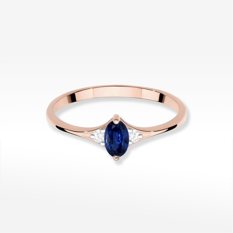 Pierścionek Szafir 0,34ct różowe złoto W0681