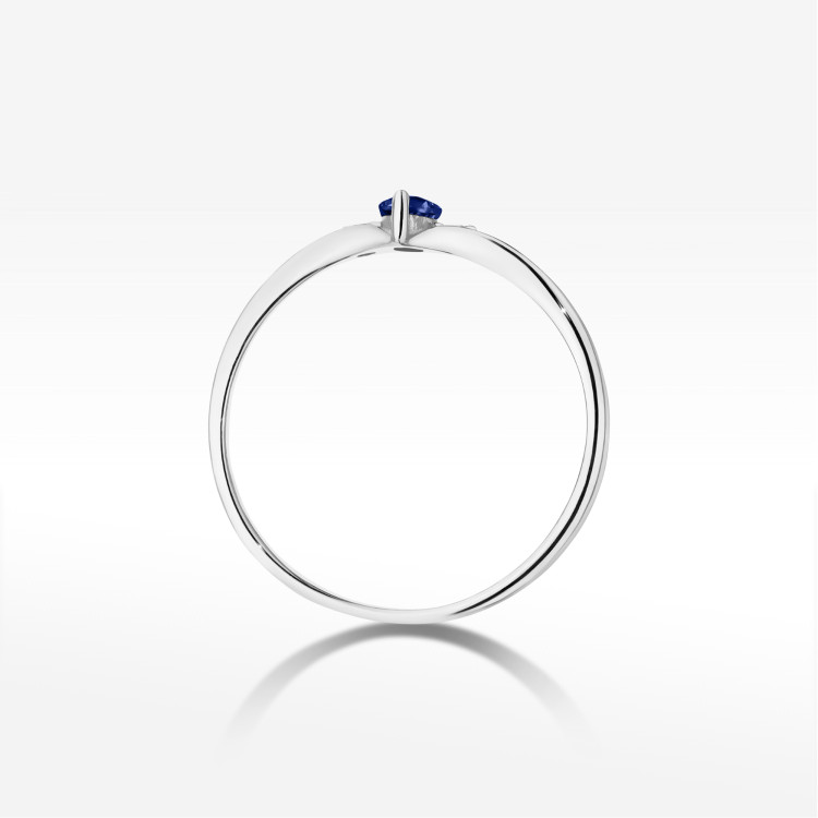 Pierścionek Szafir 0,34ct białe złoto W0681