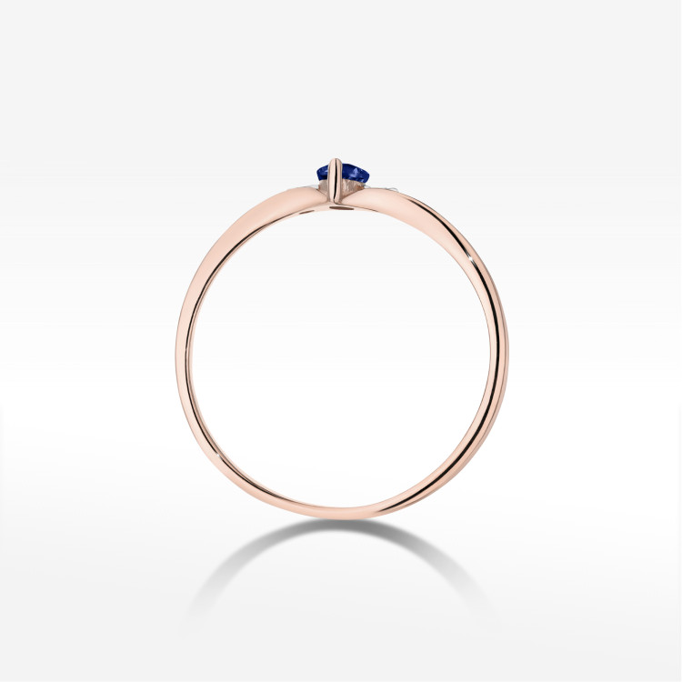 Pierścionek Szafir 0,34ct różowe złoto W0681