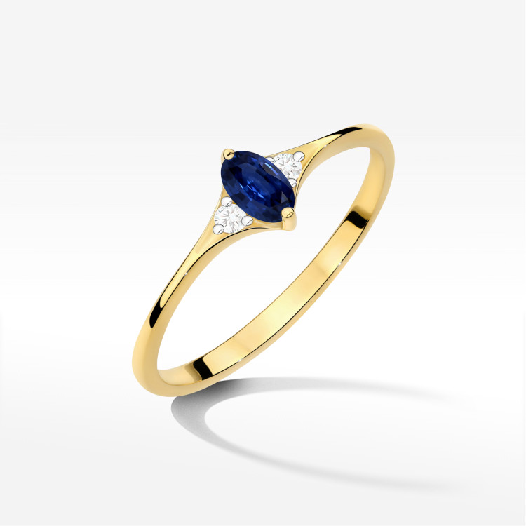 Pierścionek Szafir 0,34ct żółte złoto W0681