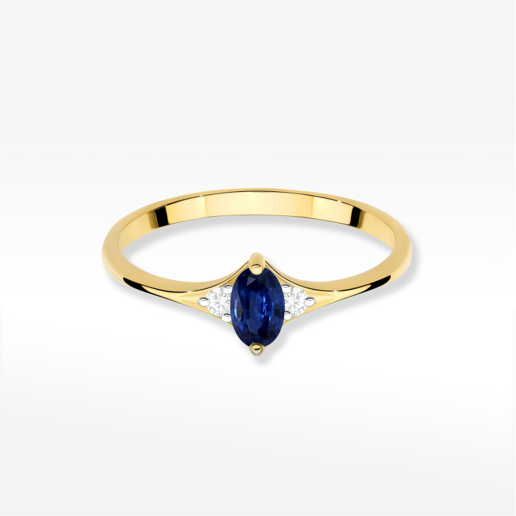 Pierścionek Szafir 0,34ct żółte złoto W0681