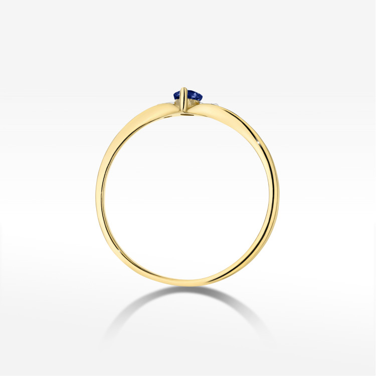 Pierścionek Szafir 0,34ct żółte złoto W0681