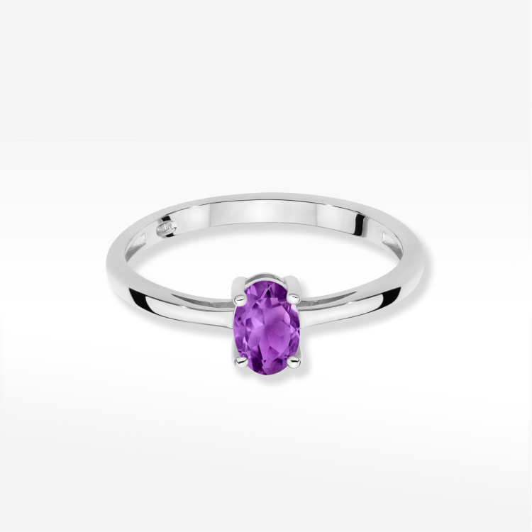 Pierścionek W0685 Ametyst 0,40ct białe złoto