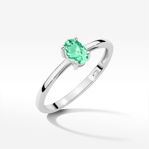 Pierścionek W0685 Szmaragd 0,40ct białe złoto