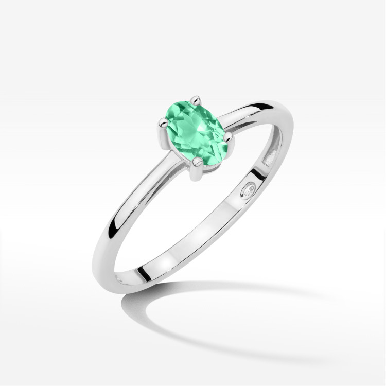 Pierścionek W0685 Szmaragd 0,40ct białe złoto