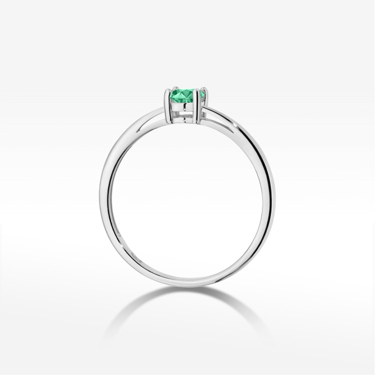 Pierścionek W0685 Szmaragd 0,40ct białe złoto